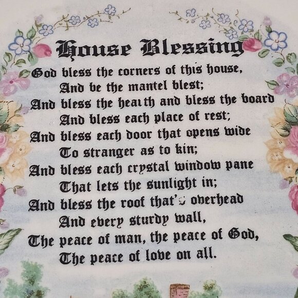 Vintage House Blessing Wall Hanging Plate Made in Japan - Picture 6 of 9